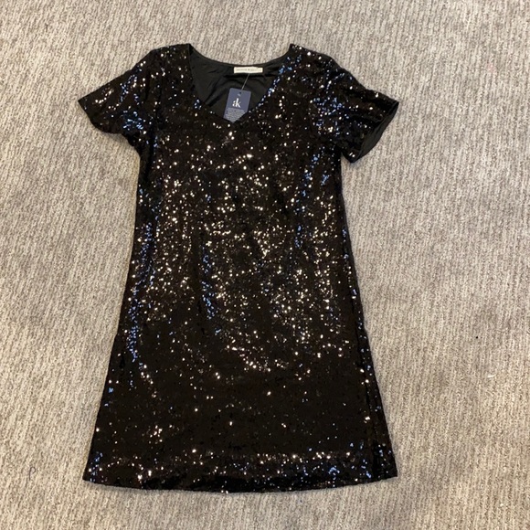 nwt black sequin dress - Picture 1 of 3